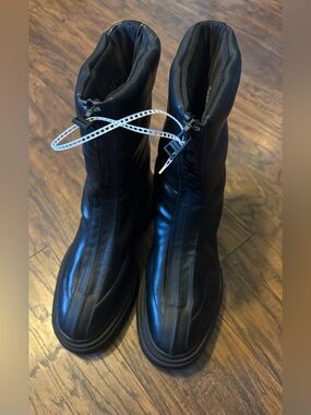 DKNY Black Ankle Boot with Zip Detailing